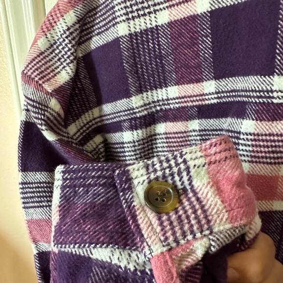 Lane Bryant Button-Front Plaid Shacket - Picture 6 of 7